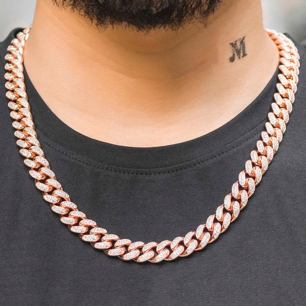 Robe cubaine de 12 mm, Miami, chaîne entièrement glacée, bijoux pour papa Q0809