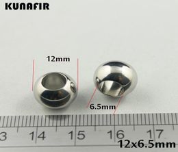 12 mm de diamètre avec un trou de 65 mm lisse 316L Perles en acier inoxydable Bracelet Collier Accessoires Bijoux Pièces de bricolage 100pcs par lot Zsp5349538