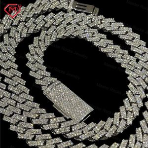 12 mm Hiphop Moissanite Cubaanse ketting Iced 925 Sterling Silver VVS Moissanite Cuban Link Chain