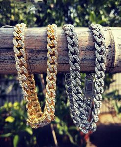 12 mm Iced Out Gold Silver Miami Curb Cuban Link Chain Cz Bling kettingen voor herenhiphop sieraden9130348