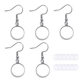 12mm innerlijke maat staal kleur geometrische charme roestvrij staal dangle oorbel haak basisinstellingen voor diy sieraden maken