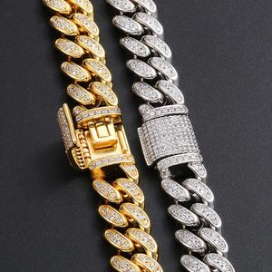 12mm Nieuwste Trendy Moissanite Cubaanse Link Chain Gold Color Diamond Iced Out Necklace Hip Hop Silver S925