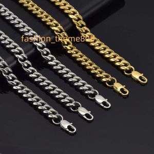 Collier Hip Hop tendance Miami de 12mm, chaîne en or en acier inoxydable, chaîne à maillons cubains en vrac, bijoux pour hommes fabriqués en chine