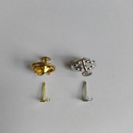 12mm nagels post gesp goud zilver messing stropdas kopspijkers tacs vlinder pin rug clutch voor sieraden bevindingen broches gordijn312F
