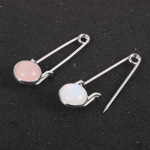 12 mm de cuentas de piedra natural broche dama de barra de chal de barra de barro clips broche de alfiler accesorios para mujeres