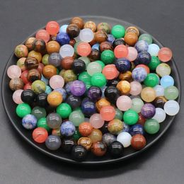 12mm Non Porous Ball Crystal Natural Minerals Reiki Healing Stone Pink Quartz Amethyst Sphere DIY Gifts Citrine Home Decoration