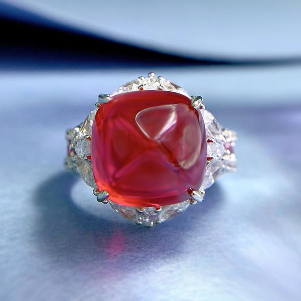 12mm rubis bague en diamant 100% réel 925 en argent sterling fête bagues de mariage pour femmes hommes bijoux de fiançailles
