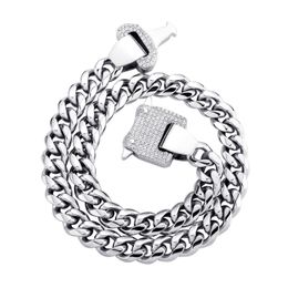 Collier de montagnes russes à maillons cubains lisses de 12 mm, bijoux de style fonctionnel personnalisé pour hommes, rappeur Hip Hop Grunge Punk Rock, accessoires cadeaux, 1017