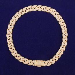 12mm Soild Cubaanse ketting kleine gesp kettingen voor herenhop sieraden 18K gouden kleur koper materiaal CZ-link