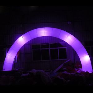 12mWx5mH (40x16.5ft) avec ventilateur en gros Commercial décoratif rond LED éclairage gonflable arc publicitaire porte d'arcade pour événement de mariage de fête