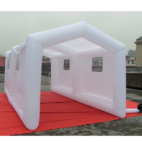 Société promotionnelle blanc gonflable de voiture de voiture tente d'emballage de garage Party Party Party with Windows for Outdoor Events 12mwx6mlx5mh (40x20x16.5ft)
