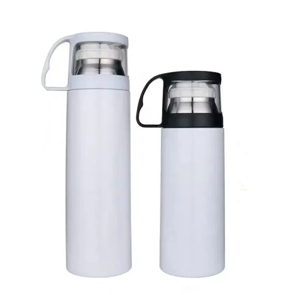 12 oz 17 oz tasse sublimation bouteille d'eau vierge double paroi en acier inoxydable voyage thermos gobelet isotherme flacon thermo bouteille d'eau thé tasses à café nouveau