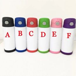 12 oz Biberon DIY Sublimation Gobelets Flip Top Bouteille Droite Gobelet Enfants Lait Tasse En Acier Inoxydable Vide Tasses Pour Nouvel An Cadeaux