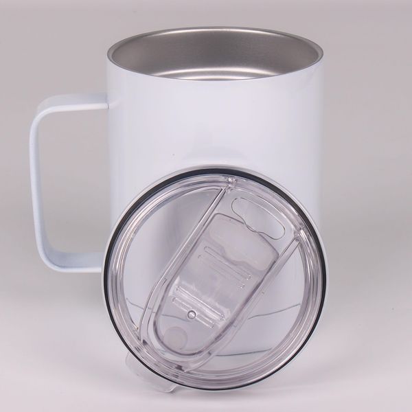 Tazas de vaso de vino de sublimación en blanco de 12 oz Tazas de café con aislamiento de acero inoxidable blanco Taza de viaje portátil al vacío de doble pared