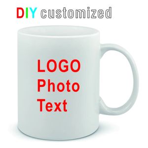 Tasse en céramique de 12oz, avec image imprimée, texte Po, personnalisée, 350ML, tasse à café et lait, cadeau créatif, mignon, DIY, 240104