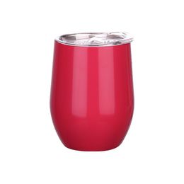 Mini tazas de 12 oz Vaso de acero inoxidable con tapa Tazas en forma de huevo Copas de vino Taza de bebida al vacío RRA376