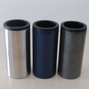 12oz Sublimation Skinny Cooler Slim Can Straight Mug Beer Tumbler Cola Holder 18/8 Acier inoxydable Isolé Sous Vide Double Paroi Bouteille DIY Design