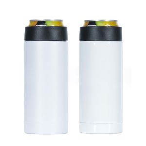 Gobelet à sublimation de 12 oz, isolant de canette de boisson, support de bière sous vide à double paroi en acier inoxydable pour canettes de cola standard de 330 ml, vente en gros en vrac AAA