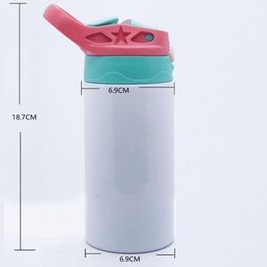 12oz STRAIGHT Sippy Cups Sublimatie Kids Tumblers RVS Waterflessen Geïsoleerde Vacuüm Drinkmelk Mokken CCA12666 zee 5706346