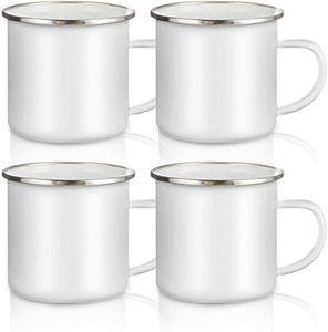 Taza de esmalte de sublimación de 12 oz Taza de café de cerámica de transferencia de calor con asa