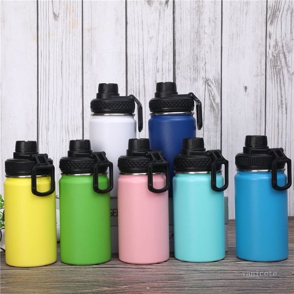 Botellas de agua de 12 oz para montañismo al aire libre, hervidor de agua portátil para deportes al vacío, taza termo para niños de acero inoxidable 304 T500942