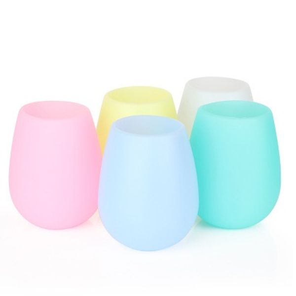 Verres à vin de 12 oz Tasses en caoutchouc de silicone portables Drinkware FDA Gobelet de qualité alimentaire Chope à bière pour boire en plein air BBQ Camping Livraison rapide