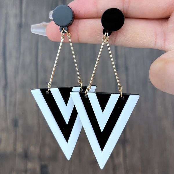 12 pares de pendientes colgantes de acrílico triangulares con personalidad exagerada para mujer, joyería de fiesta