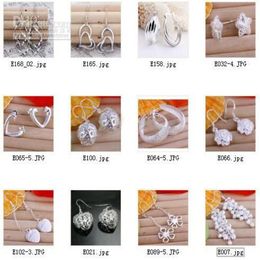 Envío gratis 12 Pair Lot Joyas Mezcla de alta calidad 925 Pendientes de cola de plata esterlina Regalos de moda Girl Madam Jewelry 228R