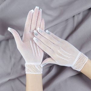 12Pair zomer UV-Proof Rijhandschoenen Mesh Fishnet Mittens Full Finger Girls Lace Fashion Gloves