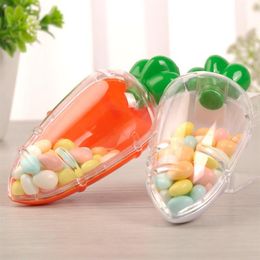 12pc carotte boîte à bonbons créatif stockage des aliments boîte-cadeau fête d'anniversaire décor de noël décor bébé douche décorations boîte à bonbons Y0305316g