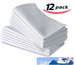 12pc Cotton Restaurant Dîner en tissu blanc 50x50cm el new napkins Wedding El Bouquet Party Decoration8143274