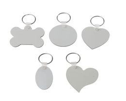 12pc DIY sublimation en bois dur de cartes durs anneaux de touche double imprimable blanc mdf chaîne de chaleur bijoux de transfert de chaleur fabriquant un keychain f3md5955682