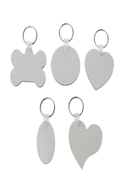 12pc DIY sublimation en bois dur de cartes durs anneaux de touche double imprimable blanc mdf mdf bijoux de transfert de chaleur fabriquant un keychain f3md2944316