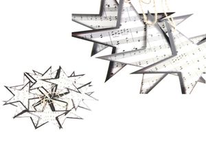 12pc Vintage Twinkle Little Star Sheet Music Garland Star Ornaments Christmas Tree Ornamenten Home Musicthemed Party Decor8452523