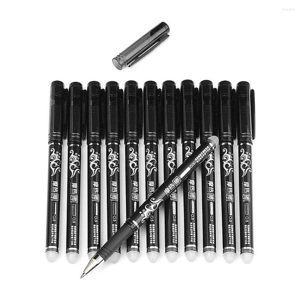 12pcs 0 5mm stylos à encre gel effaçable écriture lisse fournitures de papeterie scolaire couleur noire