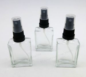 12 stks 1oz parfum / cologne verstuiver lege navulbare glazen fles zwarte tamper evident spuit 30ml