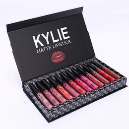 12pcs 1 set Matte Lip Gloss Juego impermeable de larga duración duradera Tubo de labios hidratante Tint Coametic Makeup 231221