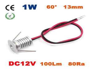 12PCS 1W DC12V 18 mm Mini LED -lamp Downlight Lamp 80ra 100LMW 60 graden Spotkast en traplamp8197796