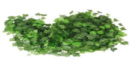 12 Uds 2 4m artificial falso planta colgante hojas guirnalda para el hogar jardín decoración de pared maceta verde Field7454084