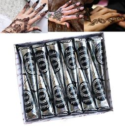 12PCS 25G Golecha Natural Mehndi Henna Cones Indian Henna Tattoo Paste voor tijdelijke tattoo -sticker mehndi make -up body paint2526549