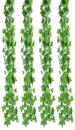 12 pièces 2M lierre artificiel feuille verte guirlande plantes vigne faux feuillage décor à la maison en plastique rotin chaîne décoration murale pantalon artificiel 13774701