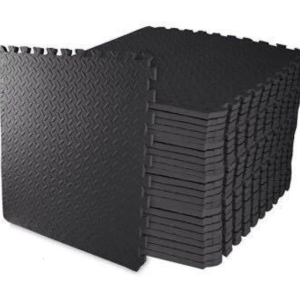 12pcs 30 * 30cm Protection sportive Gym de gymnase Eva Leaf Grain Grain Floor Mats Yoga Fitness Fitness Tapis d'épissage sans glissement épaissis