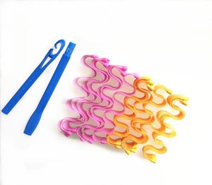 12 pièces 30 cm bigoudis magiques boucles en spirale Kit de coiffure sans chaleur tire-bouchon vagues outil avec 1 crochets pour DIY5058337