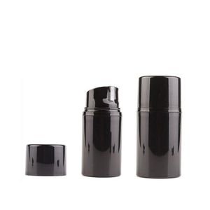 12pcs 30ml 50ml 80ml 100ml 120ml 150ml Vacío Airless Loción Crema Bomba Botella Negro Cuidado de la piel Cuidado personal Contenedores de viaje Mkcsi