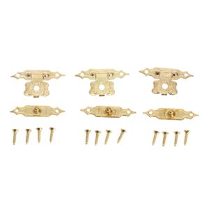 12pcs 30x18 mm Antique Lock Board Gol Boucle de boucle décorative Gift Boîte en bois Caskets de verrouillage en troncé