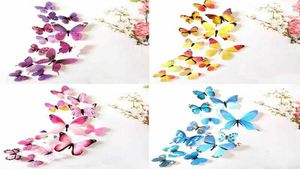 12pcs 3D Decal Butterflies Colorties Autocollants muraux Home Room Decoration Kids Diy9395739