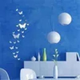 12 Uds. Pegatinas de pared de mariposa con espejo 3D, calcomanía de arte de pared extraíble, decoración de habitación de Homer, fiesta, boda, plata, DIY ZZ