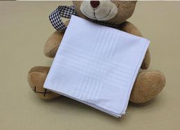 12pcs 40cmx40cm Cotton Handchief Men Square Pure White handkerchief