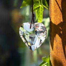 12pcs 45 mm Clear Heart Crystal Swatcher Handmer Rainbow Maker Prism Presing Outdoor Hanging Window Garden Decorations 2312227