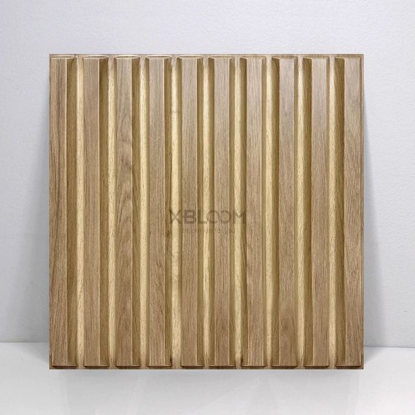 12 piezas de 50 cm 3d Decoración de pared de madera Panel de pared de grano de madera 3D Groove Textura Panel de textura Sala de estar Pattín de pared Baño impermeable